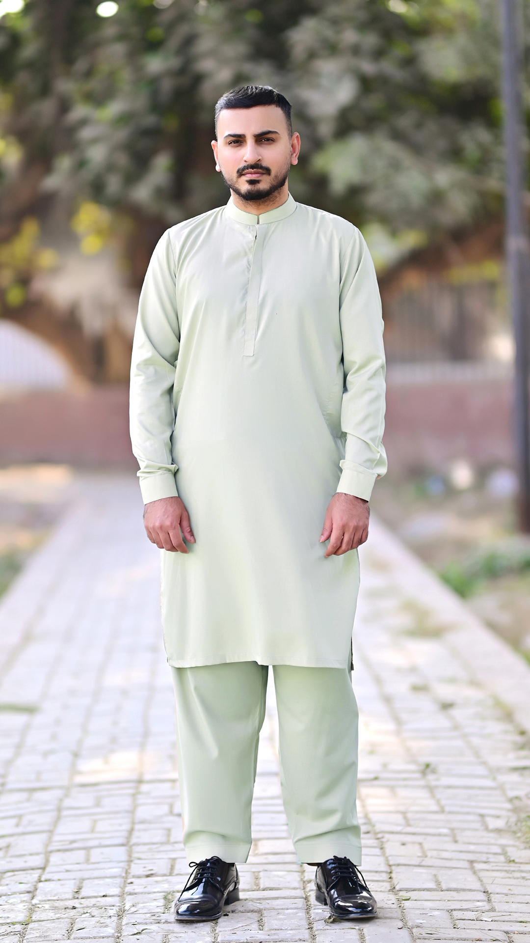 Premium Stitched Suit - Pistachio Green Ban