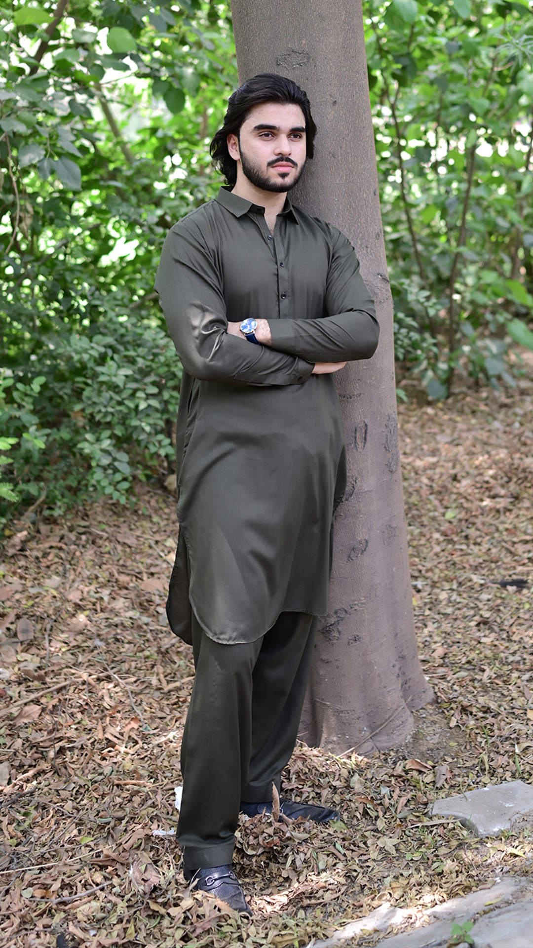Signature Stitched Suit - Bottle Green