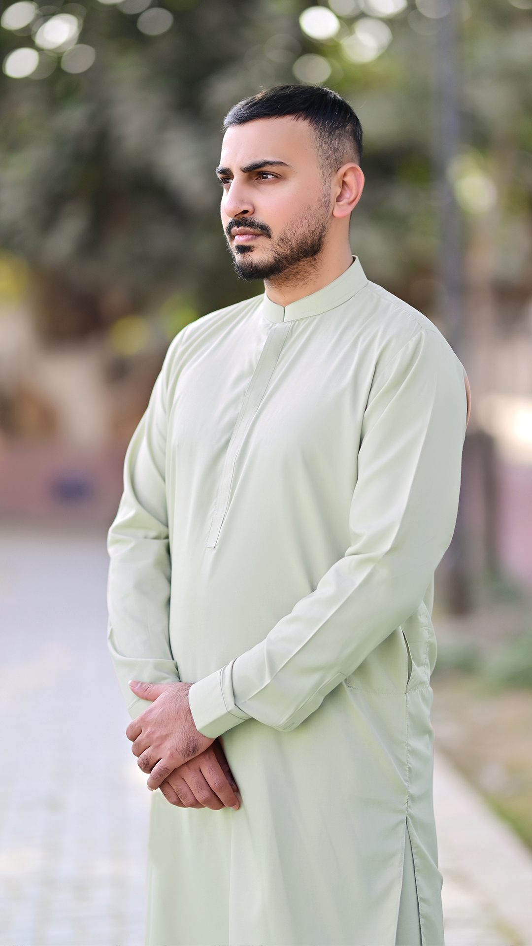 Premium Stitched Suit - Pistachio Green Ban