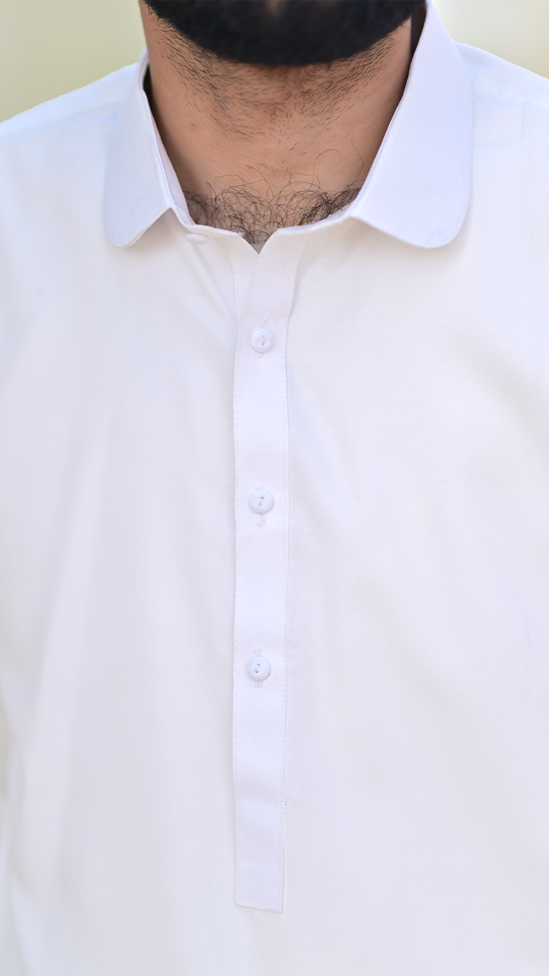 Premium Stitched Suit - Pure White Collar