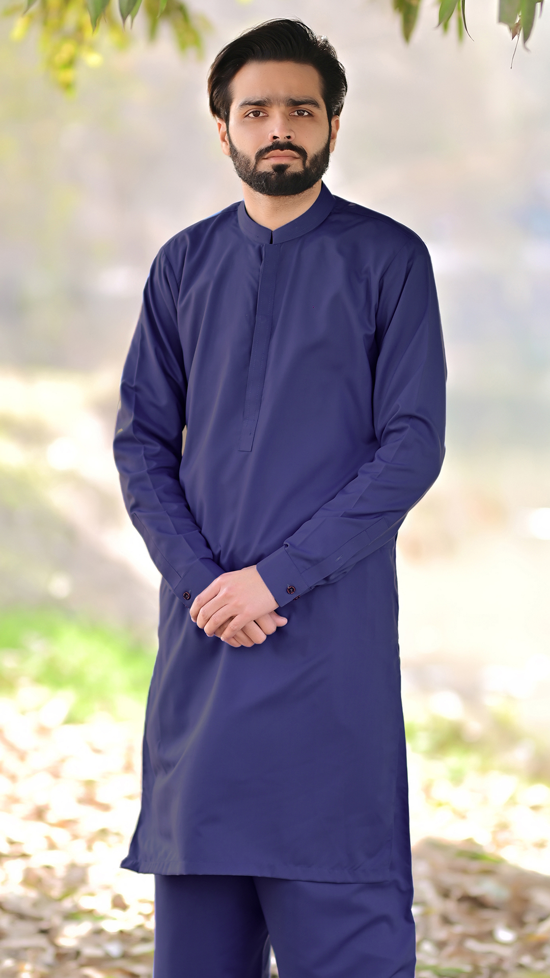Premium Stitched Suit - Navy Blue Ban