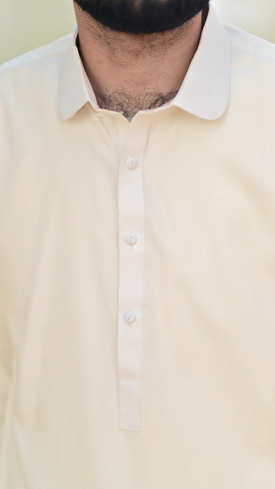 Basic Stitched Boski Suit - Cream Collar