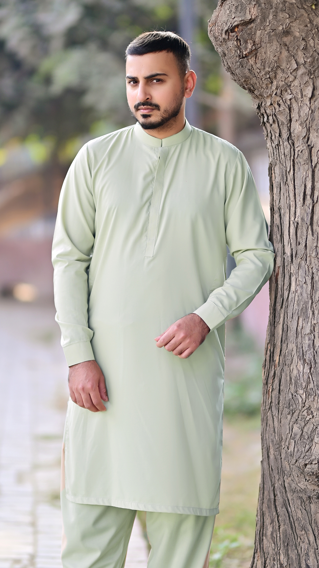 Premium Stitched Suit - Pistachio Green Ban