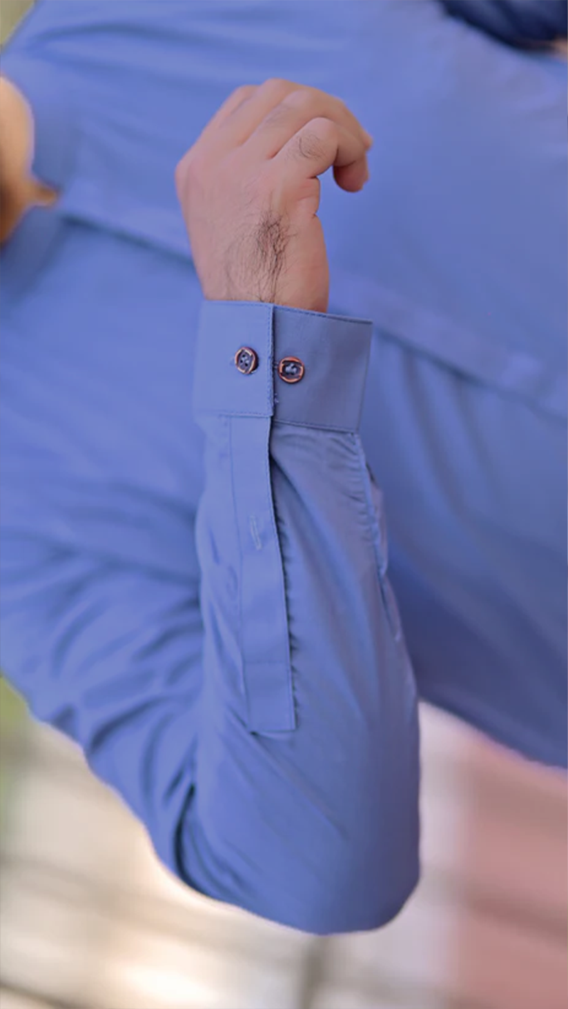 Premium Stitched Suit - Greyish Blue ban