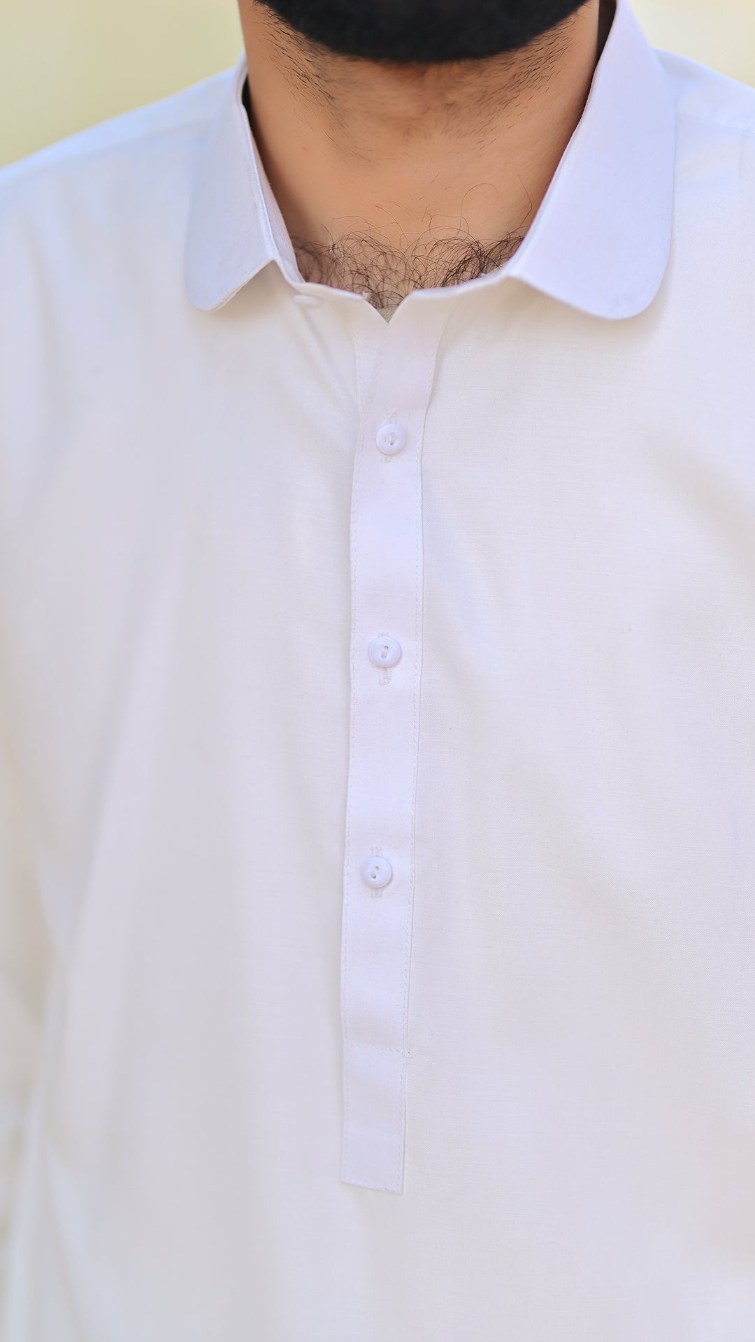 Basic Stitched Boski Suit - Off White Collar