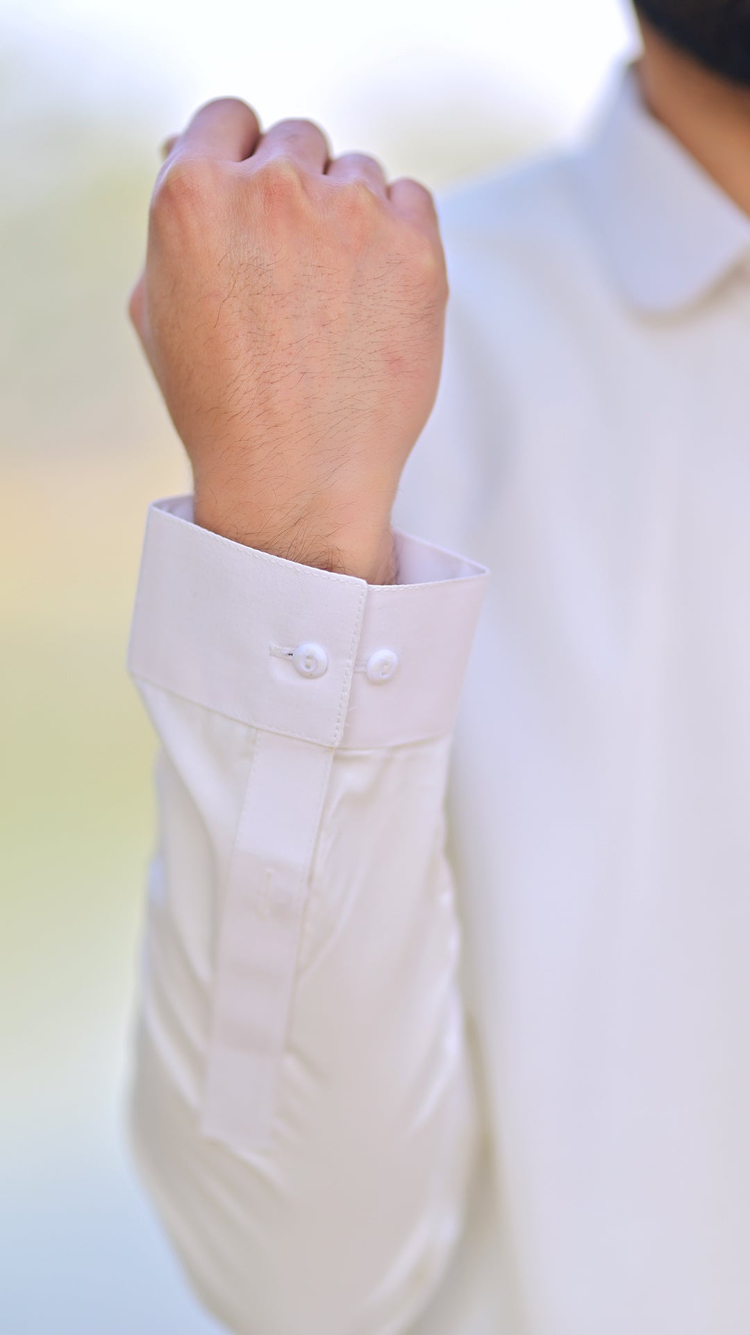 Basic Stitched Boski Suit - Off White Collar