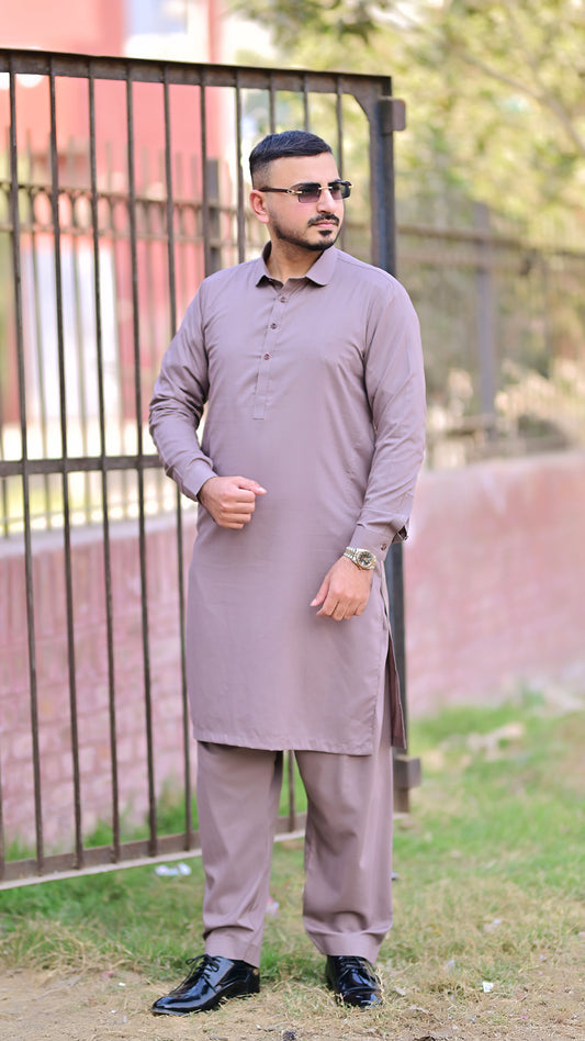 Premium Stitched Suit - Dusty Grey Collar