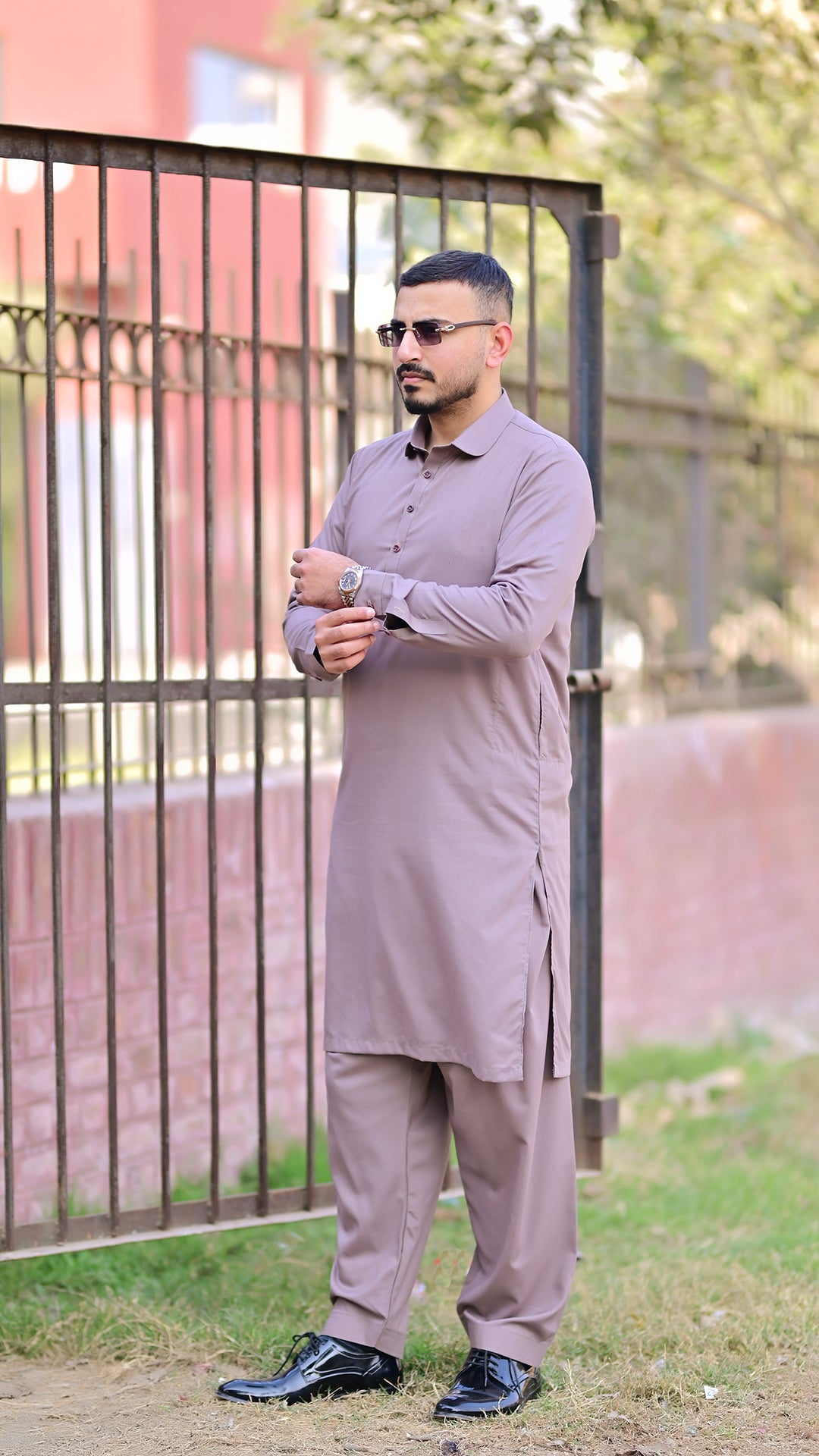 Premium Stitched Suit - Dusty Grey Collar