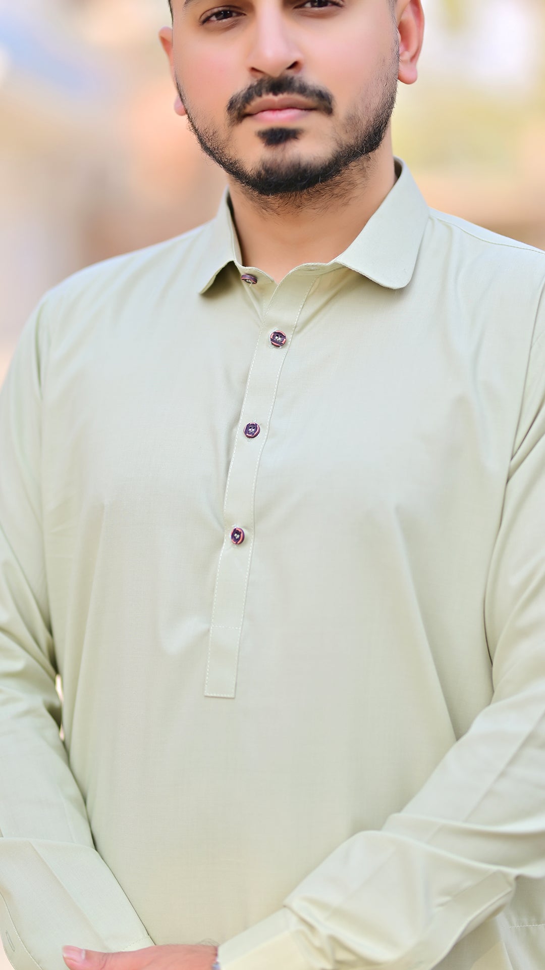 Premium Stitched Suit - Pistachio Green Collar