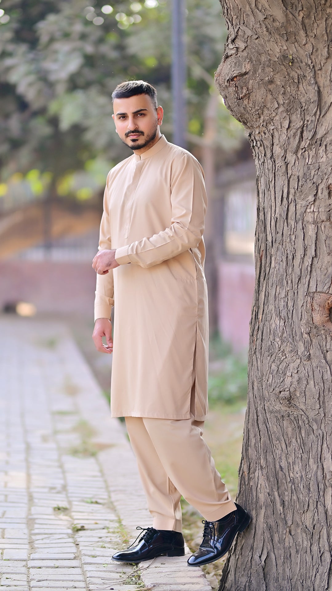Premium Stitched Suit - Tea Skin Ban