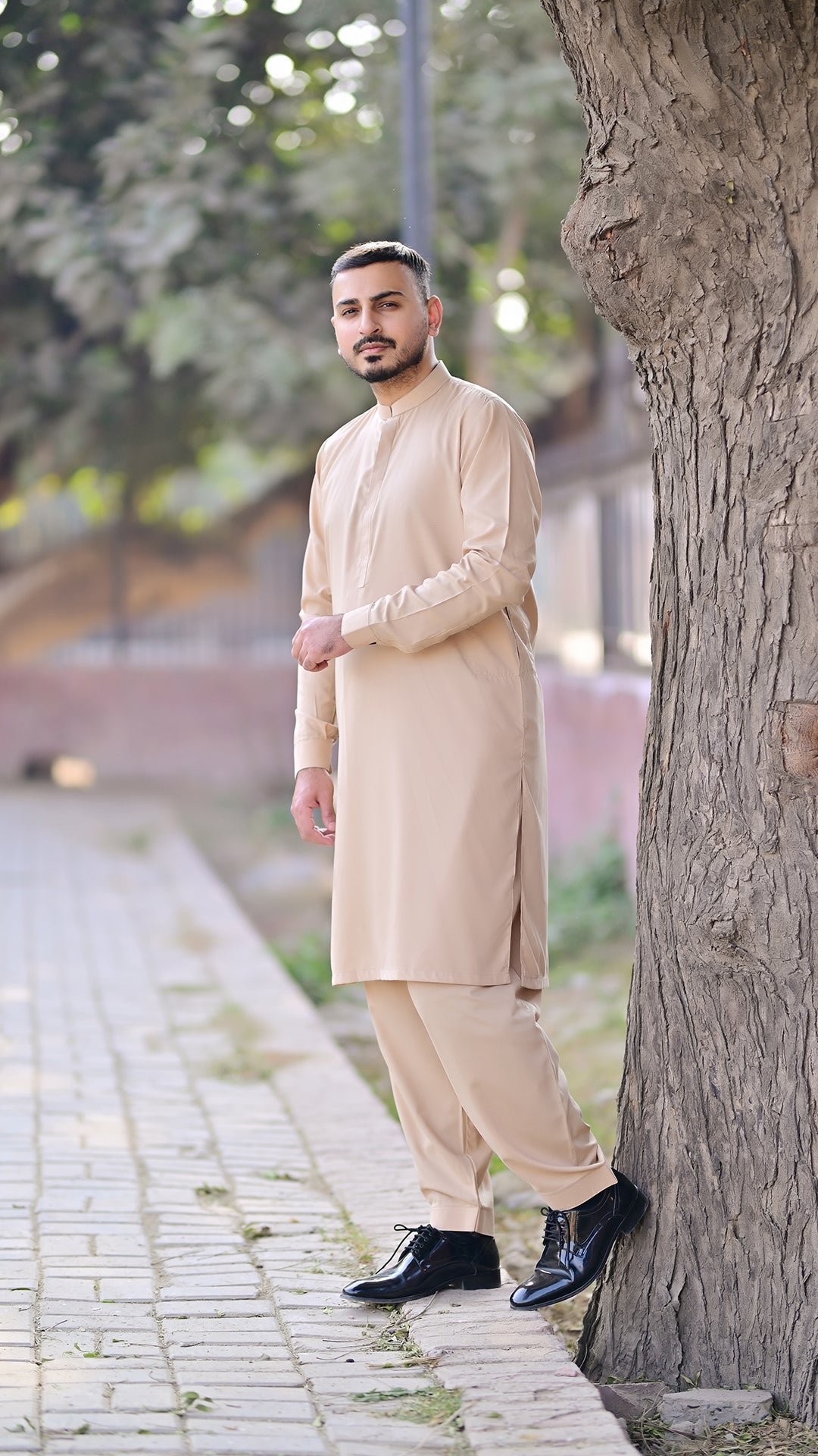 Premium Stitched Suit - Tea Skin Ban