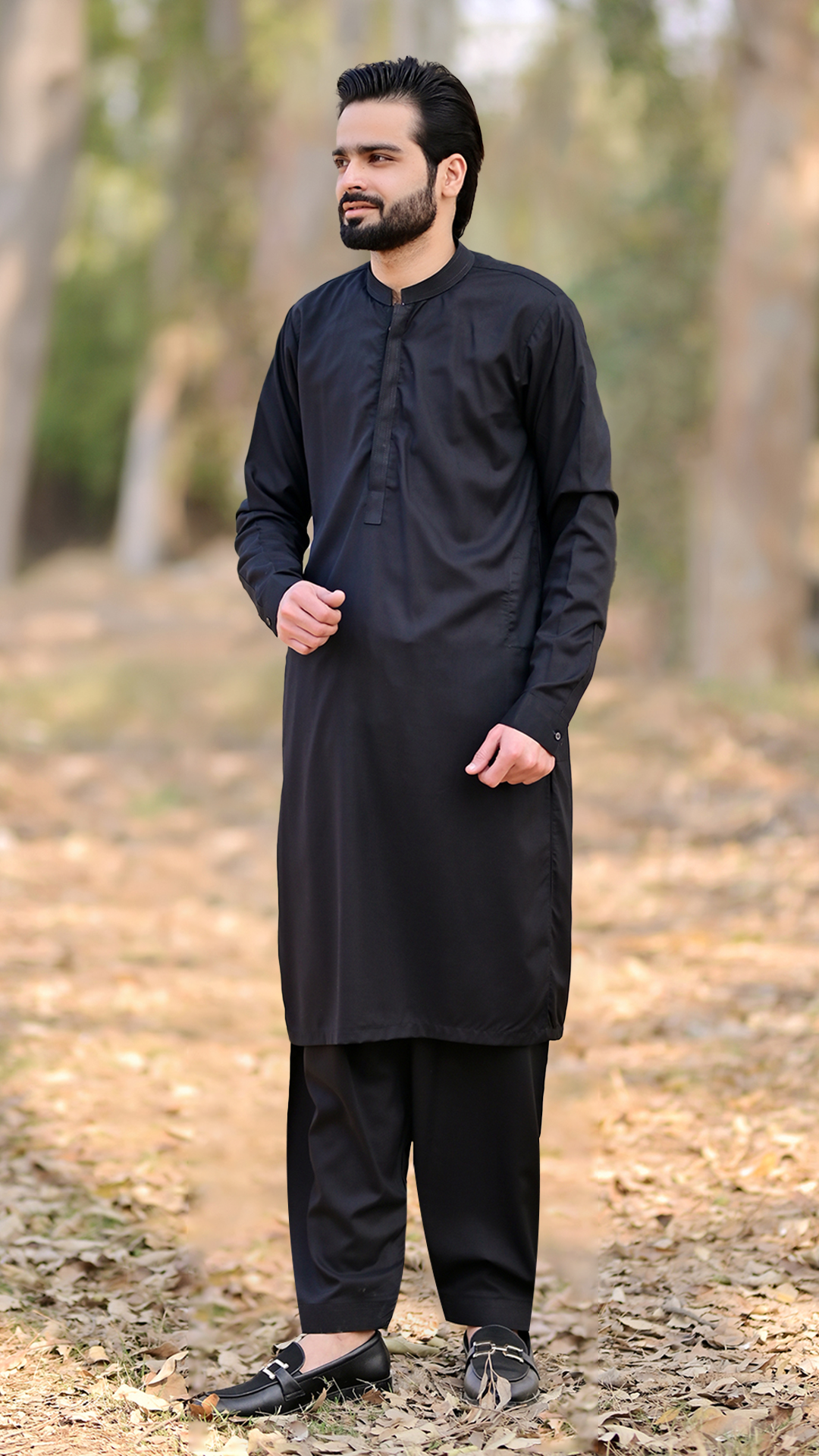Premium Stitched Suit - Black Ban