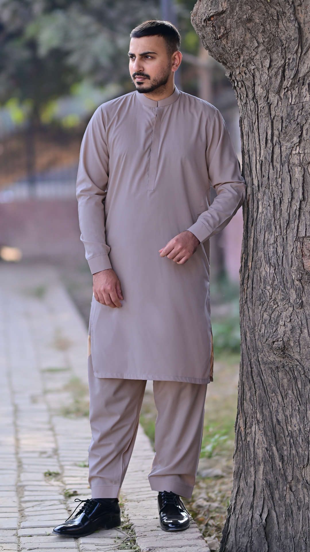 Premium Stitched Suit - Dusty Grey Ban